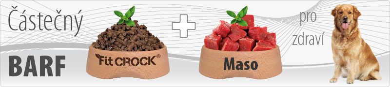 Za studena lisované granule Fit-Crock Premium pro psy jsou složením koncipovány pro částečný BARF (ráno krmivo / večer maso). 