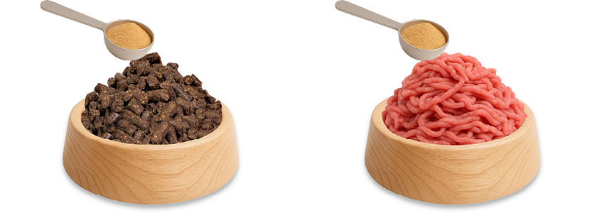 Podáváme vmíchané do krmiva, nebo do mletého masa.